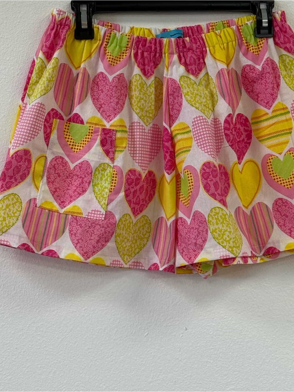 Short ;Women’s Pink & Yellow Heart Print Shorts - New handmade